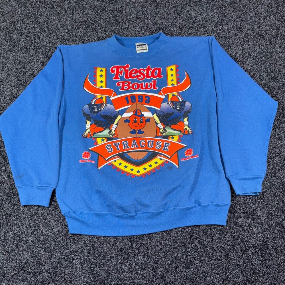 Vintage 1993 Fiesta Bowl Syracuse University Tultex Crewneck Sweatshirt Large